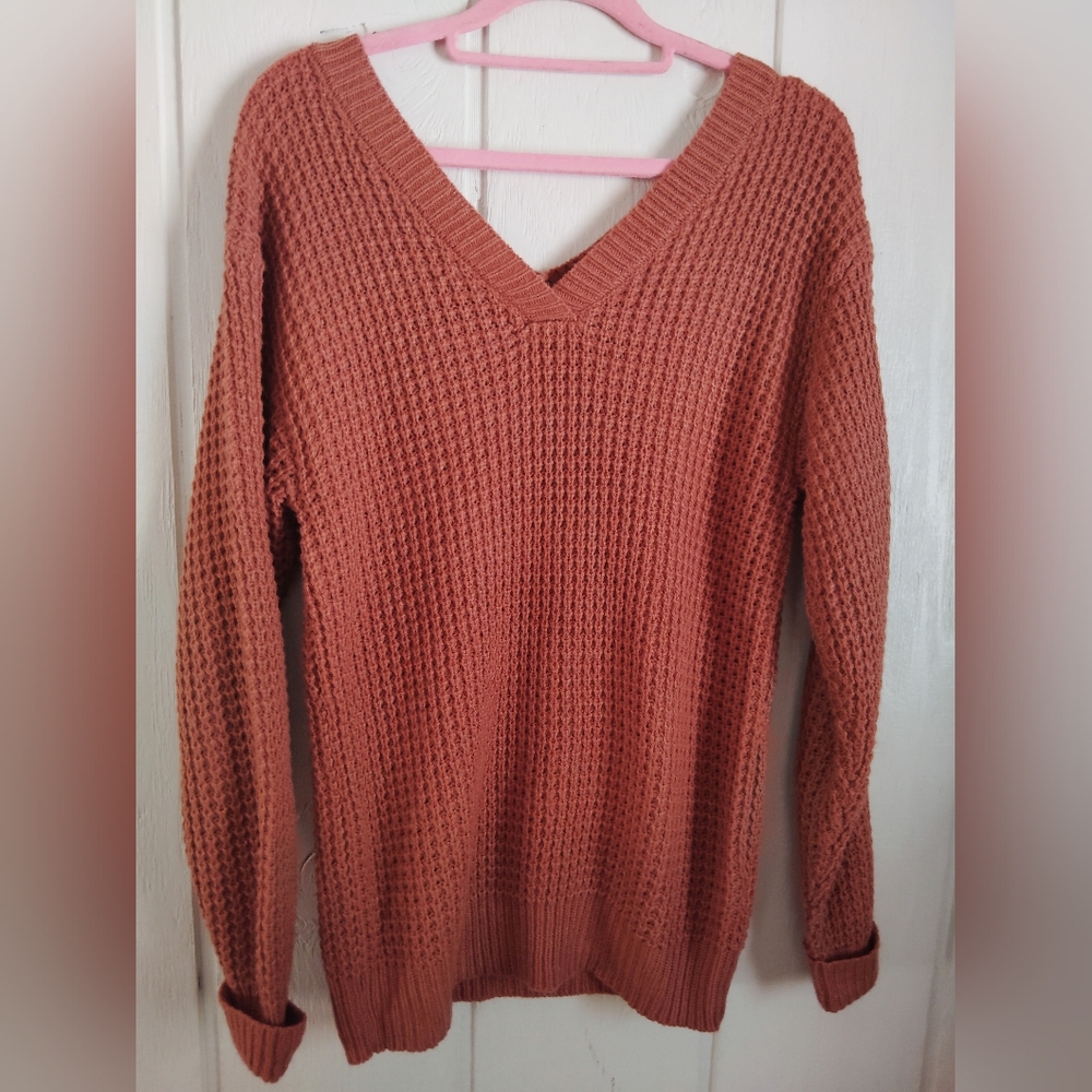 EUC!! Moon & Madison, Warm Rust  Knit Sweater. Size S - Picture 2 of 6